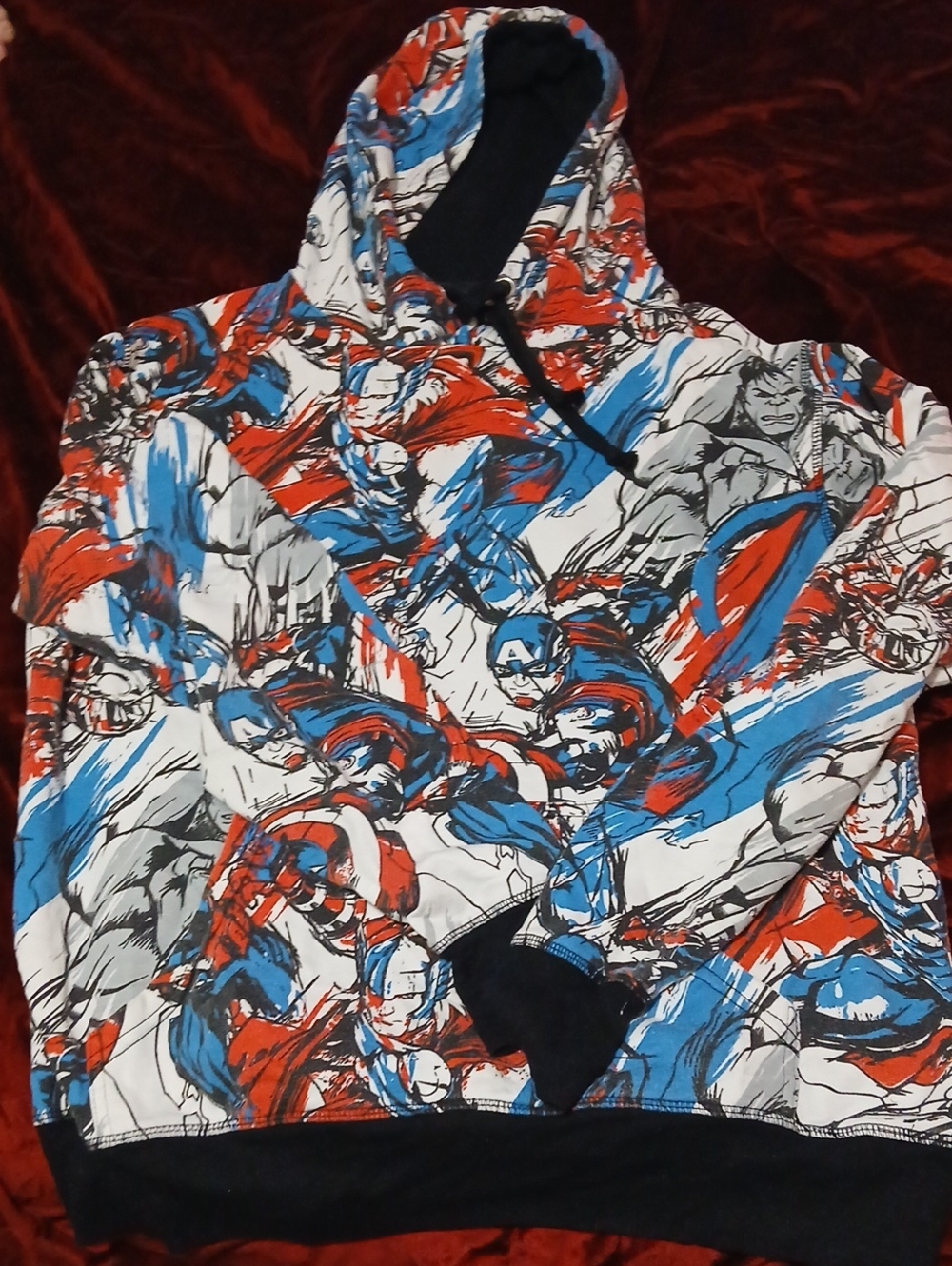 Marvel Men's Red Blue White Graphic Hoodie
